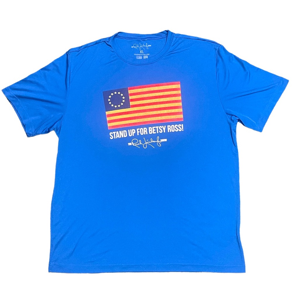 Men’s Rush Limbaugh Stand Up For Betsy Ross T-Shirt Performance Wear Size XL